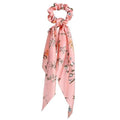 17KM Fashion Floral Print Scrunchies Solid Long Hair Ribbon For Women Ponytail Scarf Sweet Elastic Hair Band Hair Accessories AExp