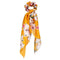 17KM Fashion Floral Print Scrunchies Solid Long Hair Ribbon For Women Ponytail Scarf Sweet Elastic Hair Band Hair Accessories AExp