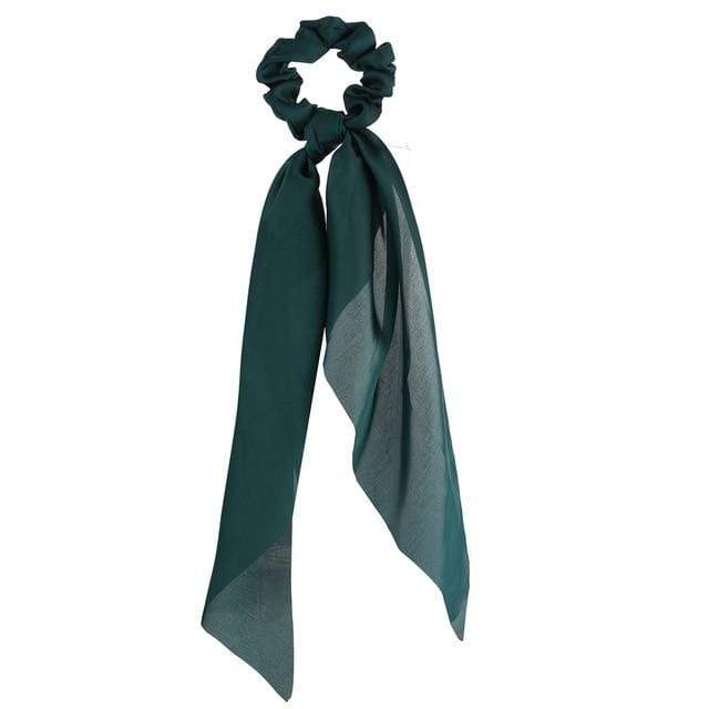 17KM Fashion Floral Print Scrunchies Solid Long Hair Ribbon For Women Ponytail Scarf Sweet Elastic Hair Band Hair Accessories AExp