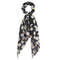 17KM Fashion Floral Print Scrunchies Solid Long Hair Ribbon For Women Ponytail Scarf Sweet Elastic Hair Band Hair Accessories AExp