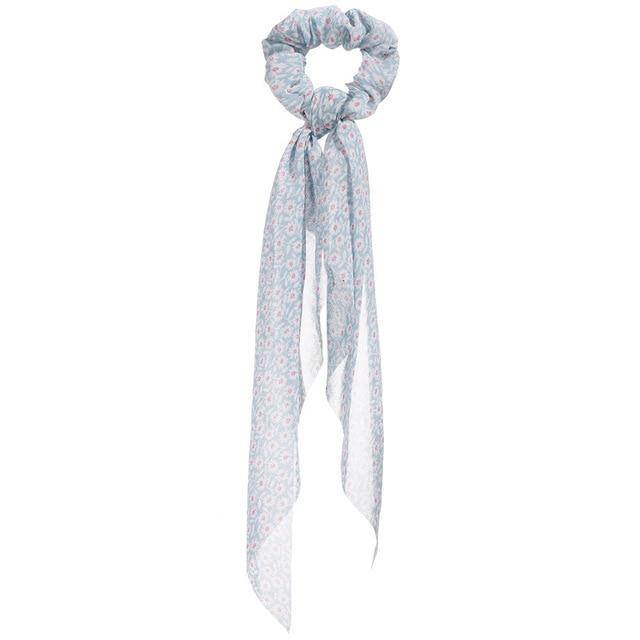 17KM Fashion Floral Print Scrunchies Solid Long Hair Ribbon For Women Ponytail Scarf Sweet Elastic Hair Band Hair Accessories AExp