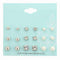 17KM New 9 Pairs/set Crystal Simulated Pearl Stud Earrings Piercing Gold Color Fashion Earrings For Women Bijoux Jewelry Brincos-EJCS080silver-Clear-JadeMoghul Inc.