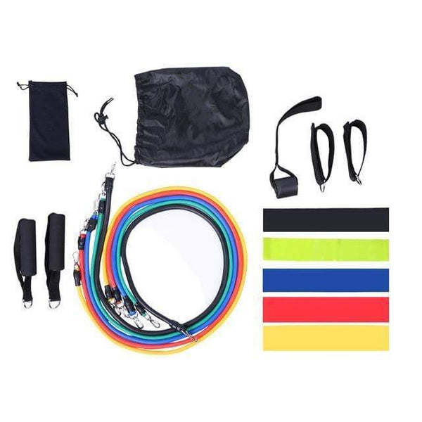 17Pcs/Set Latex Resistance Bands Gym Door Anchor Ankle Straps With Bag Kit Set Yoga Exercise Fitness Band Rubber Loop Tube Bands AExp