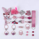 18/24 Pcs/Set Children Hair Clip Set Baby Head flower Fabric Bow Barrettes Hair clips Girl Elastic hair Headband Headdress Gift AExp