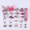 18/24 Pcs/Set Children Hair Clip Set Baby Head flower Fabric Bow Barrettes Hair clips Girl Elastic hair Headband Headdress Gift AExp