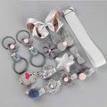 18/24 Pcs/Set Children Hair Clip Set Baby Head flower Fabric Bow Barrettes Hair clips Girl Elastic hair Headband Headdress Gift AExp