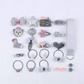18/24 Pcs/Set Children Hair Clip Set Baby Head flower Fabric Bow Barrettes Hair clips Girl Elastic hair Headband Headdress Gift AExp