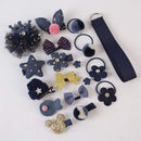 18/24 Pcs/Set Children Hair Clip Set Baby Head flower Fabric Bow Barrettes Hair clips Girl Elastic hair Headband Headdress Gift AExp
