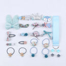 18/24 Pcs/Set Children Hair Clip Set Baby Head flower Fabric Bow Barrettes Hair clips Girl Elastic hair Headband Headdress Gift JadeMoghul Inc. 