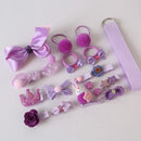 18/24 Pcs/Set Children Hair Clip Set Baby Head flower Fabric Bow Barrettes Hair clips Girl Elastic hair Headband Headdress Gift JadeMoghul Inc. 