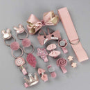 18/24 Pcs/Set Children Hair Clip Set Baby Head flower Fabric Bow Barrettes Hair clips Girl Elastic hair Headband Headdress Gift JadeMoghul Inc. 