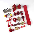 18 Pcs hair clip set Cute Hair Accessories Girl cartoon hair clip headwear Bow Flower animal Hairpin hair ring Elastic Headdress AExp