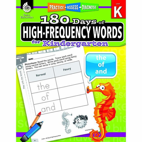 180 DAY HIGH FREQ WORDS GR K WORKBK-Learning Materials-JadeMoghul Inc.