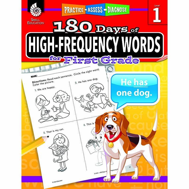 180 DAY HIGH FREQ WORDS GR1 WORKBK-Learning Materials-JadeMoghul Inc.