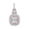 18kt Rose Gold Women's Round Pink Diamond Square Cluster Fashion Pendant 3-8 Cttw - FREE Shipping (US/CAN)-Gold & Diamond Pendants & Necklaces-JadeMoghul Inc.