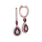 18kt Rose Gold Women's Ruby Diamond Teardrop Dangle Earrings 7/8 Cttw-Gold & Diamond Earrings-JadeMoghul Inc.