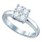 18kt White Gold Women's Round Diamond Cluster Bridal Wedding Engagement Ring 1/3 Cttw - FREE Shipping (US/CAN)-Wedding Jewelry-5-JadeMoghul Inc.