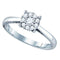 18kt White Gold Women's Round Diamond Cluster Bridal Wedding Engagement Ring 1/3 Cttw - FREE Shipping (US/CAN)-Wedding Jewelry-5-JadeMoghul Inc.