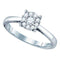 18kt White Gold Women's Round Diamond Cluster Bridal Wedding Engagement Ring 3/4 Cttw - FREE Shipping (USA/CAN)-Gold & Diamond Engagement & Anniversary Rings-5-JadeMoghul Inc.