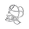 18kt White Gold Women's Round Diamond Openwork Abstract Strand Knuckle Ring 7-8 Cttw - FREE Shipping (US/CAN)-Gold & Diamond Bands-JadeMoghul Inc.