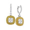 18kt White Gold Women's Round Yellow Diamond Square Cluster Dangle Earrings 2-1-5 Cttw - FREE Shipping (USA/CAN)-Gold & Diamond Earrings-JadeMoghul Inc.