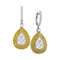 18kt White Gold Women's Round Yellow Diamond Teardrop Cluster Dangle Earrings 2-1-8 Cttw - FREE Shipping (USA/CAN)-Gold & Diamond Earrings-JadeMoghul Inc.