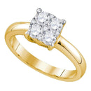 18kt Yellow Gold Women's Round Diamond Cluster Bridal Wedding Engagement Ring 7/8 Cttw - FREE Shipping (US/CAN)-Gold & Diamond Engagement & Anniversary Rings-5-JadeMoghul Inc.