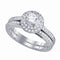1CT-DIA 3/8CT-CRD BRIDAL SET-Gold & Diamond Wedding Jewelry-JadeMoghul Inc.