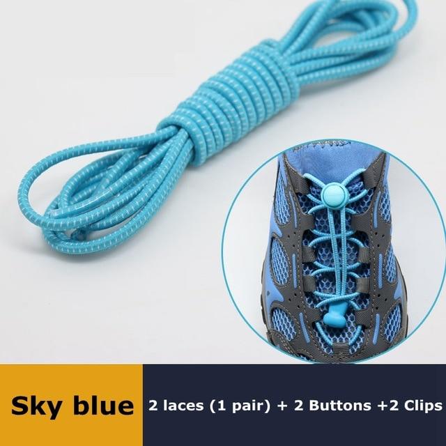 1Pair 23 colors Sneaker ShoeLaces Elastic No Tie Shoe Laces Stretching Lock Lazy laces Quick Rubber Shoelace Shoestrings AExp
