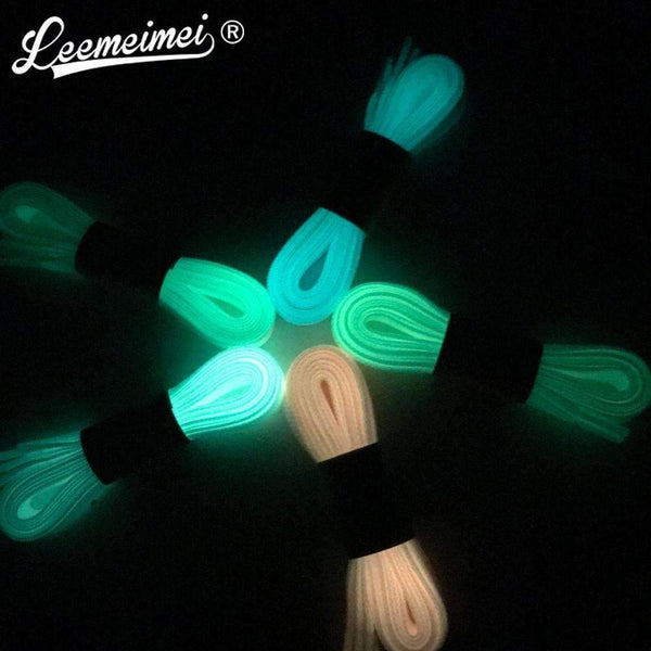 1pair 80-100cm sport luminous shoelace glow in the dark color fluorescent shoelace Athletic Sport shoe lace reflective shoelaces-light blue 80cm-JadeMoghul Inc.