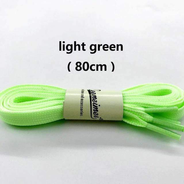 1pair 80-100cm sport luminous shoelace glow in the dark color fluorescent shoelace Athletic Sport shoe lace reflective shoelaces-light green 80cm-JadeMoghul Inc.