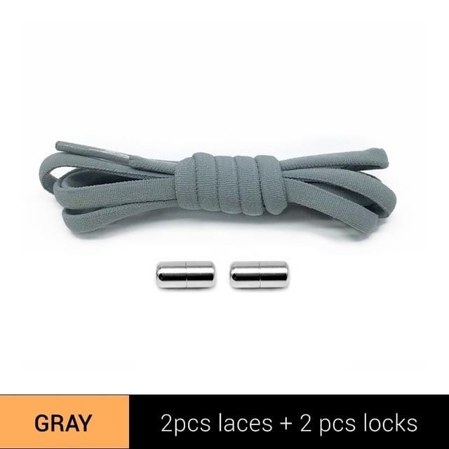 1Pair Elastic No Tie Shoelaces Metal Lock Shoe Laces Kids Adult Women Men Shoes lace Strings AExp