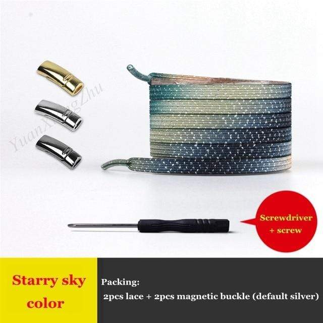 1Pair Magnetic Shoelaces Elastic Colorful Flat Shoe laces No Tie Shoelace Kids Adult Sneakers Lazy Laces One Size Fits All Shoes AExp