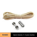 1Pair Metal Lock Shoelaces Round Elastic Shoe Laces Special No Tie Shoelace for Men Women Lacing Rubber Zapatillas 23 Colors AExp