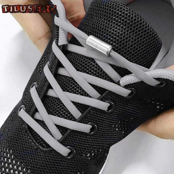 1Pair Quick Lazy Laces Round Elastic No tie Shoe Laces For Kids and Adult Sneakers Shoelace AExp