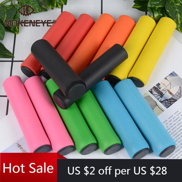 1Pair Silicone Cycling Bicycle Grips Outdoor MTB Mountain Bike Handlebar Grips Cover Anti-slip Strong Support Grips Bike Part AExp