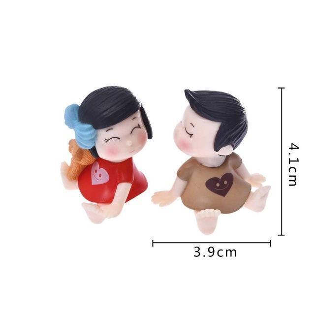 1Pair Sweety Lovers Couple Figurines Miniatures Fairy Garden Gnome Moss Terrariums Resin Crafts Decoration Accessories-19-02-JadeMoghul Inc.
