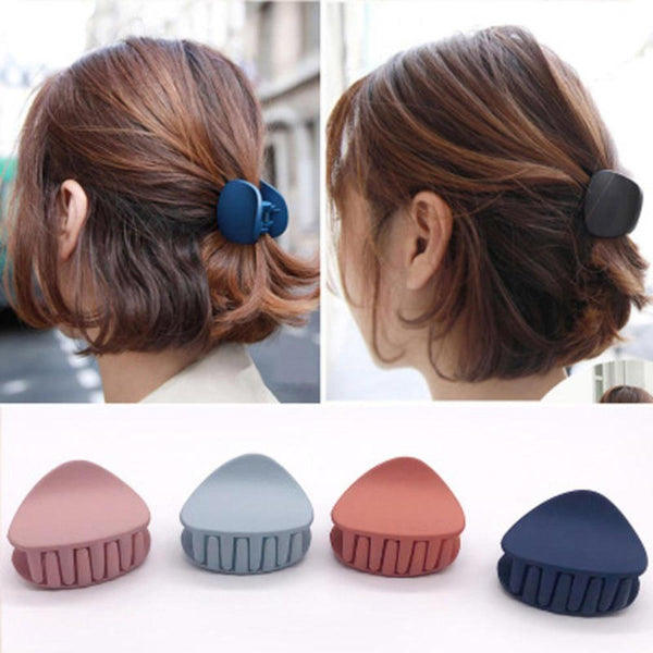 1PC 2020 Korean Fashion Design Women Hair Claw Solid Color Hair Crab Retro Square Scrub Hair Clips Small Size AExp