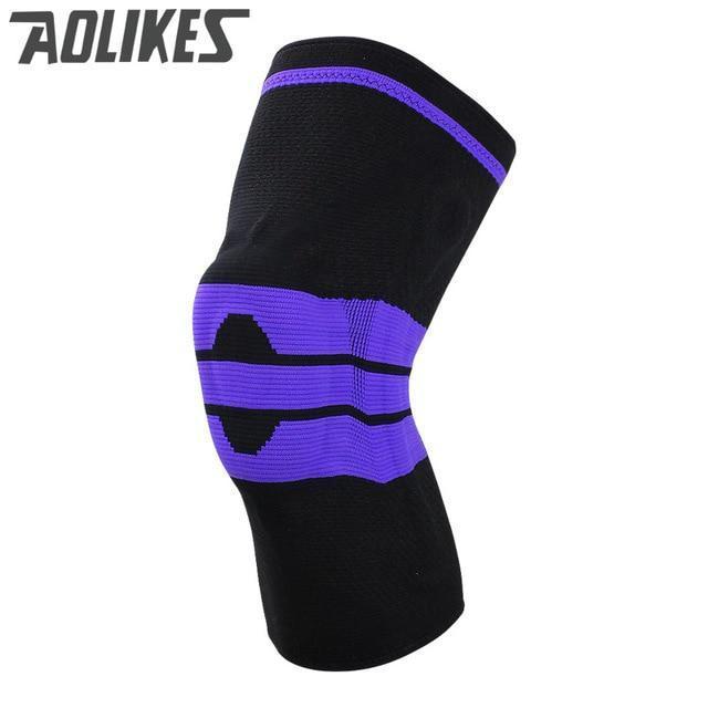 1pc Basketball Knee Brace Compression knee Support Sleeve Injury Recovery Volleyball Fitness sport safety sport protection gear-blackblue-L-JadeMoghul Inc.
