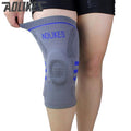 1pc Basketball Knee Brace Compression knee Support Sleeve Injury Recovery Volleyball Fitness sport safety sport protection gear-Grey-L-JadeMoghul Inc.