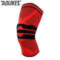 1pc Basketball Knee Brace Compression knee Support Sleeve Injury Recovery Volleyball Fitness sport safety sport protection gear-Redblack-L-JadeMoghul Inc.