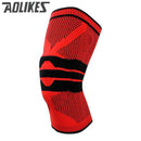 1pc Basketball Knee Brace Compression knee Support Sleeve Injury Recovery Volleyball Fitness sport safety sport protection gear-Redblack-L-JadeMoghul Inc.