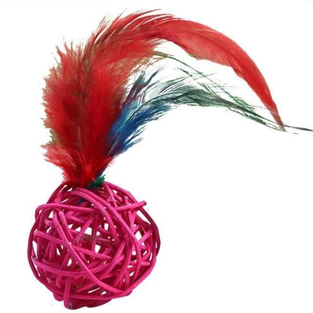 1Pc Cat Interactive Toy Stick Feather Wand With Small Bell Mouse Cage Toys Plastic Artificial Colorful Cat Teaser Toy Supplies AExp