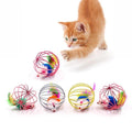 1Pc Cat Interactive Toy Stick Feather Wand With Small Bell Mouse Cage Toys Plastic Artificial Colorful Cat Teaser Toy Supplies JadeMoghul Inc. 