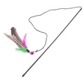 1Pc Cat Interactive Toy Stick Feather Wand With Small Bell Mouse Cage Toys Plastic Artificial Colorful Cat Teaser Toy Supplies JadeMoghul Inc. 