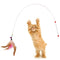 1Pc Cat Interactive Toy Stick Feather Wand With Small Bell Mouse Cage Toys Plastic Artificial Colorful Cat Teaser Toy Supplies JadeMoghul Inc. 