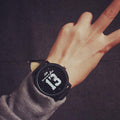 1PC New Fashion Design Unisex Leather Band Quartz Watch-Black-JadeMoghul Inc.