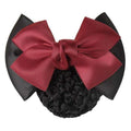 1Pc New Stylish Solid Color Satin Bow Barrette Lady Hair Clip Cover Bowknot Bun Snood Women Hair Accessories-Red-JadeMoghul Inc.