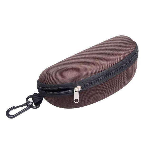 1PC New Sunglasses Reading Glasses Carry Bag Hard Zipper Box Travel Pack Pouch Case Portable Protector-Coffee-JadeMoghul Inc.