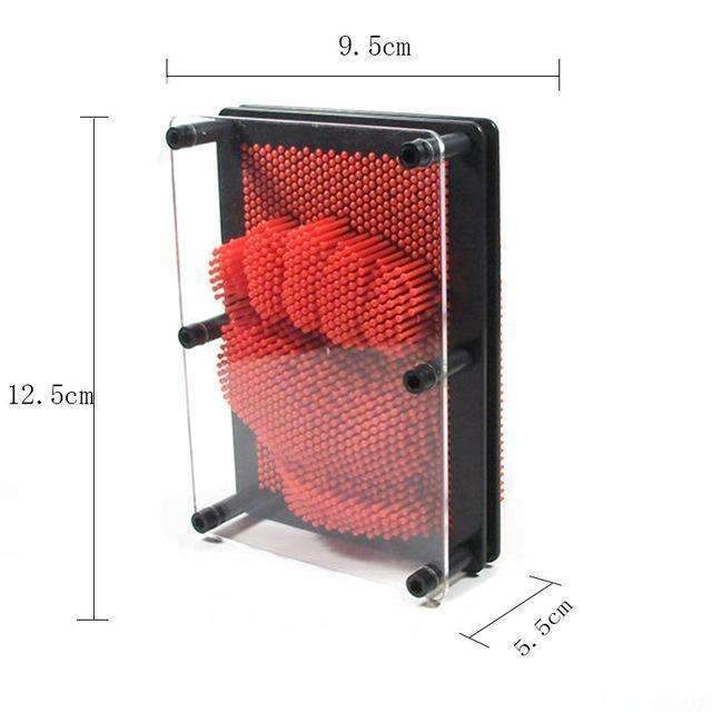 1PC Plastic toy funny game Pinart 3D clone shape pin art Shoumo variety colorful needle child get face palm model-Red-S-JadeMoghul Inc.